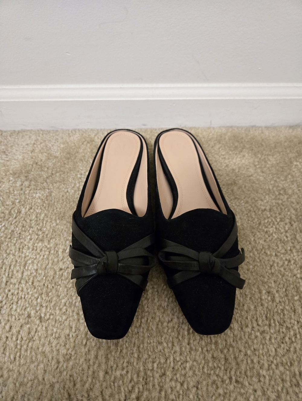 AD & Daughters Womens Corya Black Suede Flat Mules Size 8